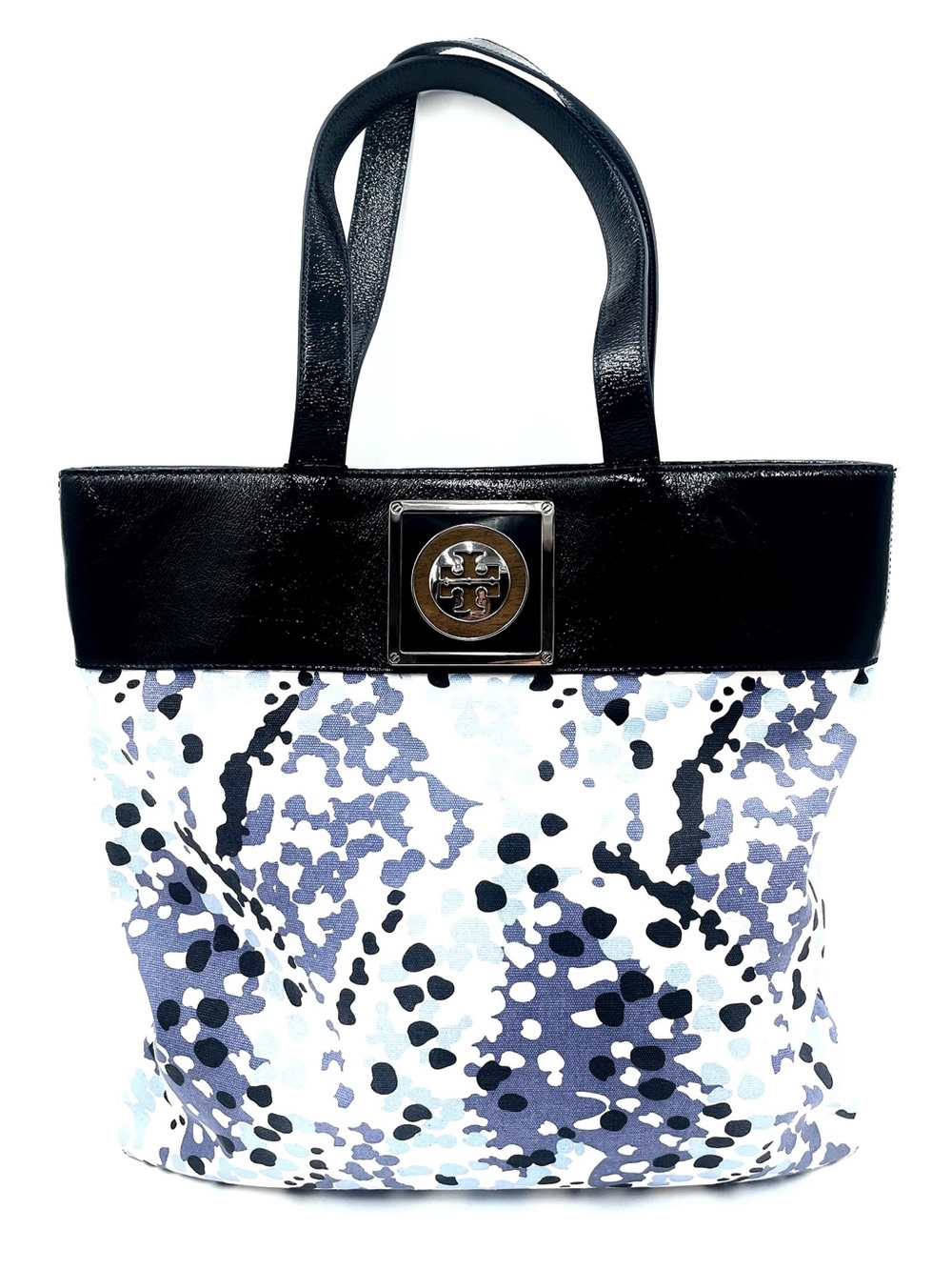 Tory Burch Blue Print Canvas Tote